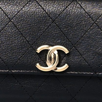 Chanel Calfskin Diamond Stitched CC Wallet Black 9 of 9