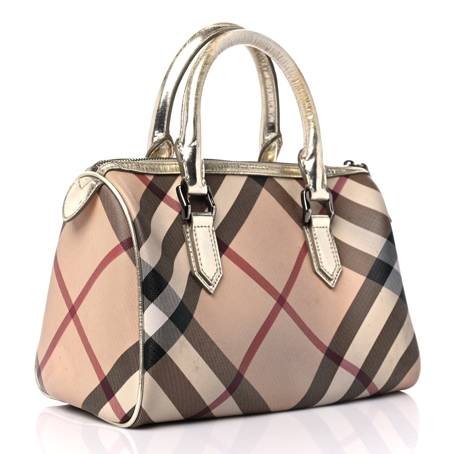 Burberry Supernova Check Metallic Small Chester Bowling Bag Gold 3 of 19