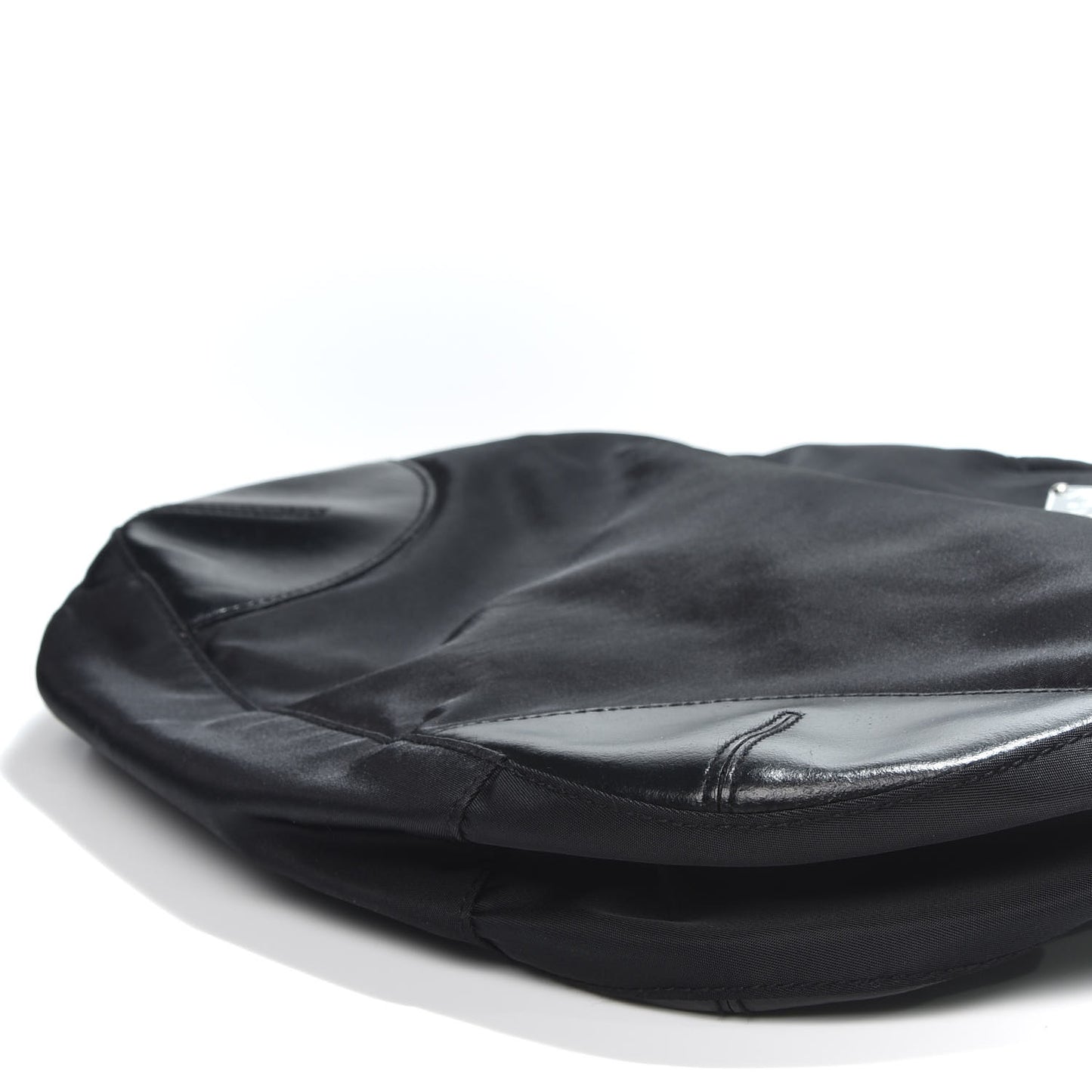 Calfskin Tessuto Nylon Easy Shoulder Bag Black