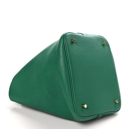 Hermes Taurillon Clemence Picotin Lock 22 MM  Vert Jade 4 of 12