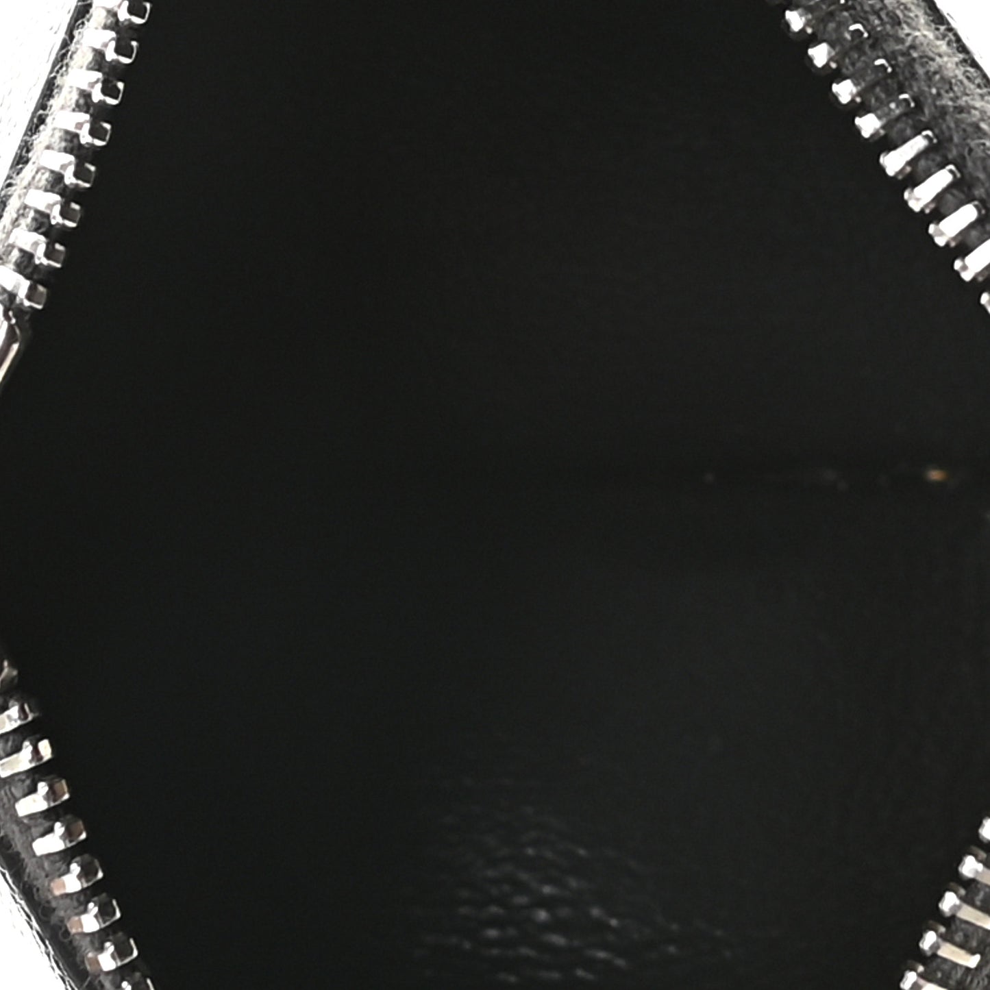 Grained Calfskin 5 Fragments Zip Pouch Card Holder Black