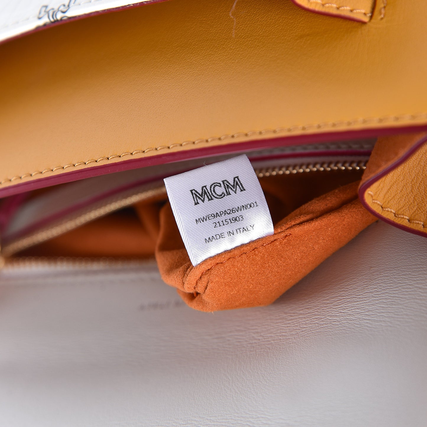 Visetos Small Patricia Satchel Cognac White