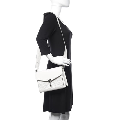 Burberry Calfskin Perforated Small Macken Crossbody Bag White 2 of 8