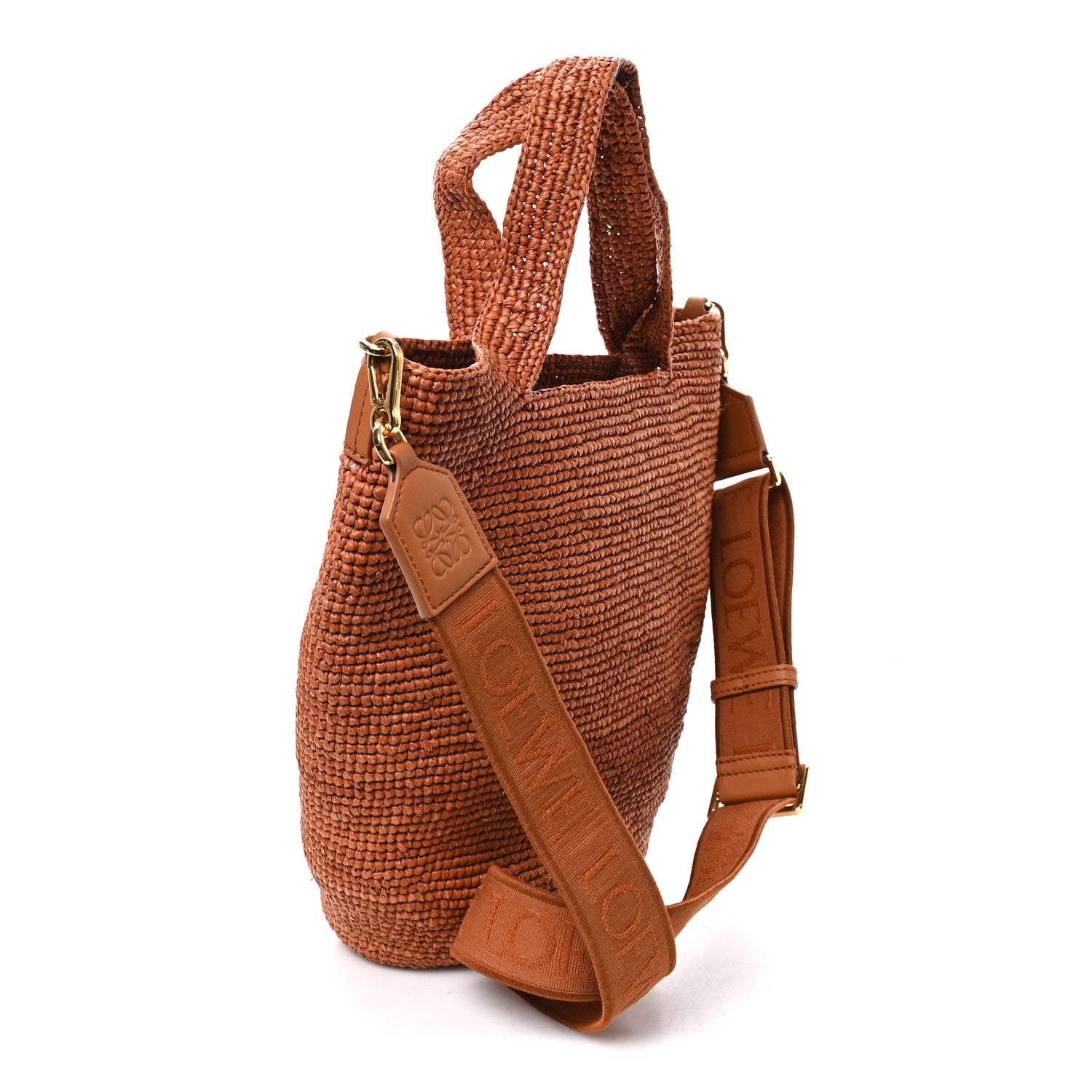 Loewe Raffia Mini Slit Tote Bag Honey Gold 3 of 10