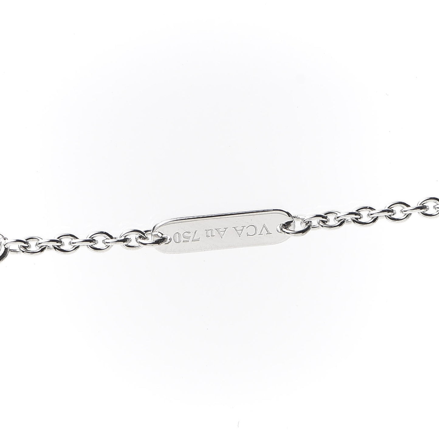 18K White Gold Diamond Pure Alhambra Pendant Necklace
