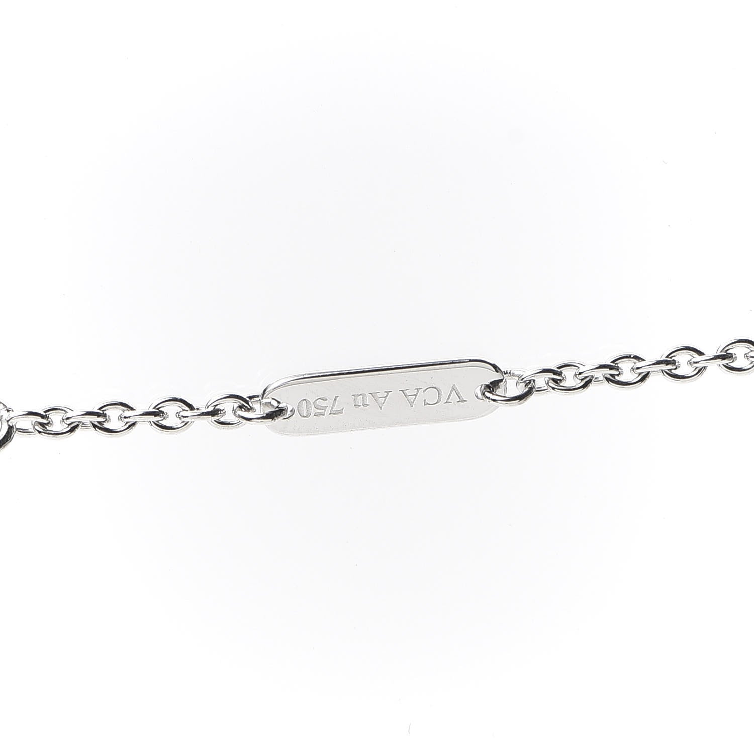 Van Cleef & Arpels 18K White Gold Diamond Pure Alhambra Pendant Necklace 5 of 8