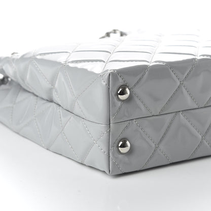 Chanel Vinyl Quilted In The Business North South Tote Light Grey 6 of 10