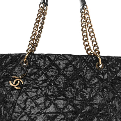 Chanel Glazed Caviar Coco Pleats Tote Black 7 of 9