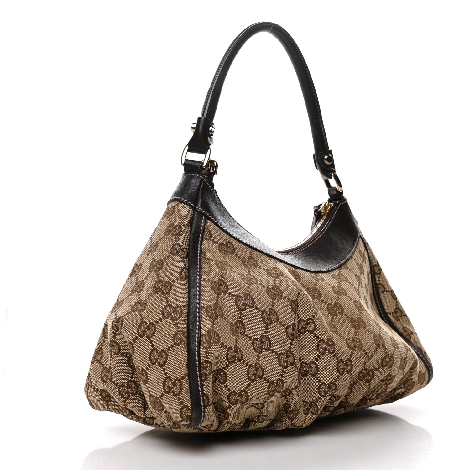 Gucci Monogram Medium D Gold Ring Hobo Dark Brown 3 of 10