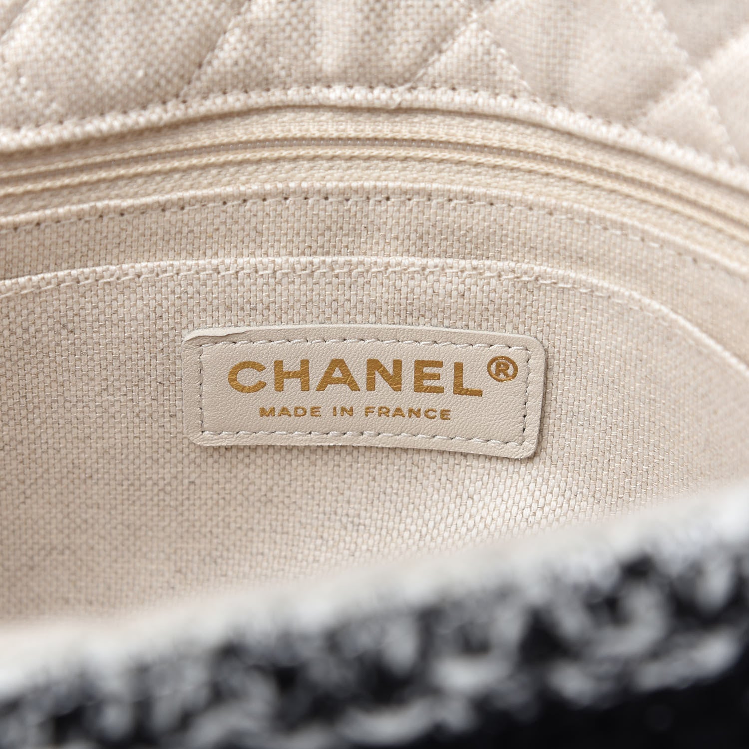 Chanel Tweed Braid Medium Single Flap Black White 8 of 10