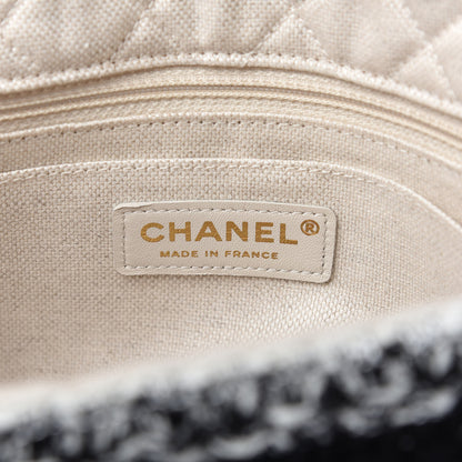 Chanel Tweed Braid Medium Single Flap Black White 8 of 10