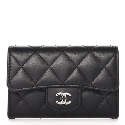 Chanel Lambskin Quilted Flap Card Holder Black 1 of 9