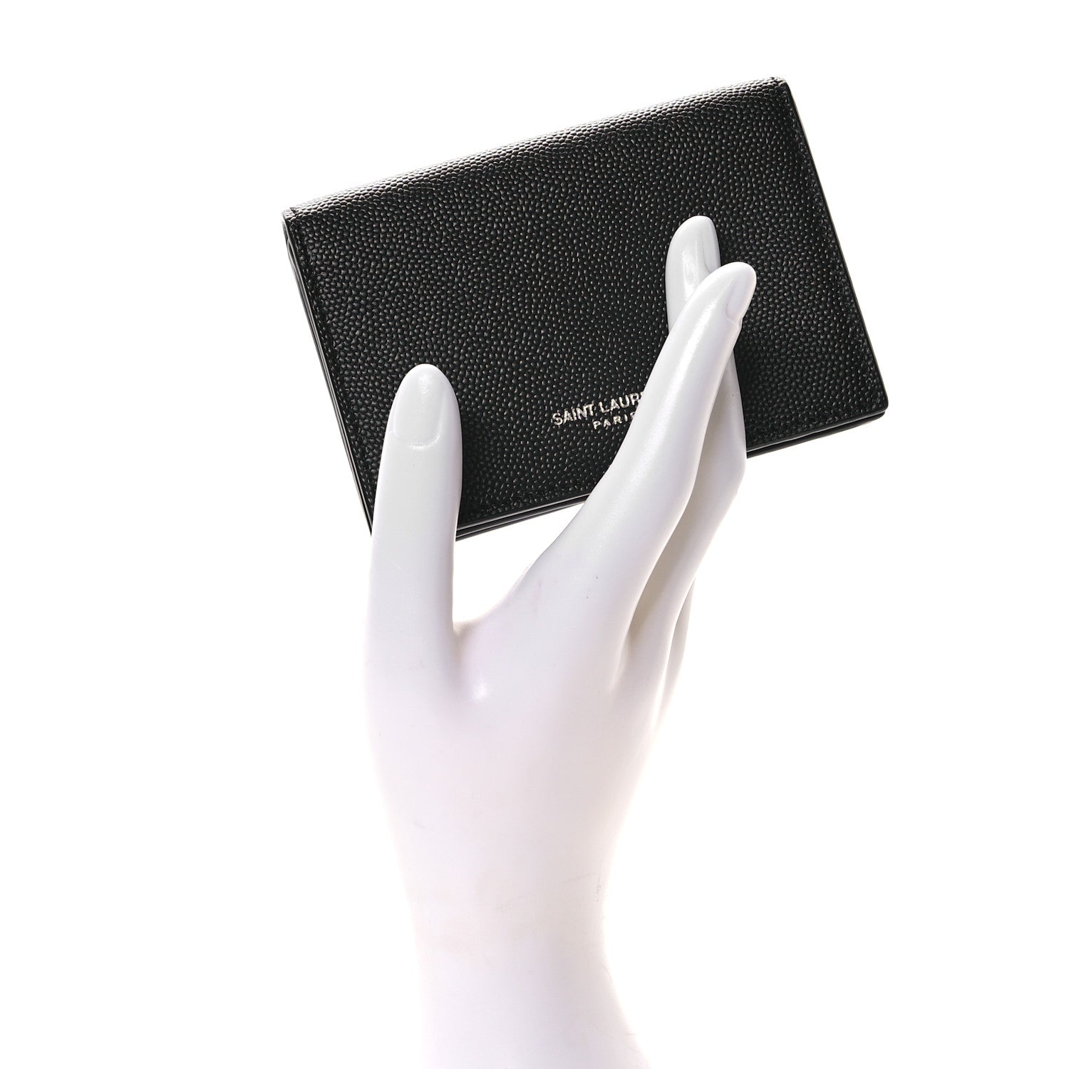 Saint Laurent Grain De Poudre Business Card Case Black 2 of 8