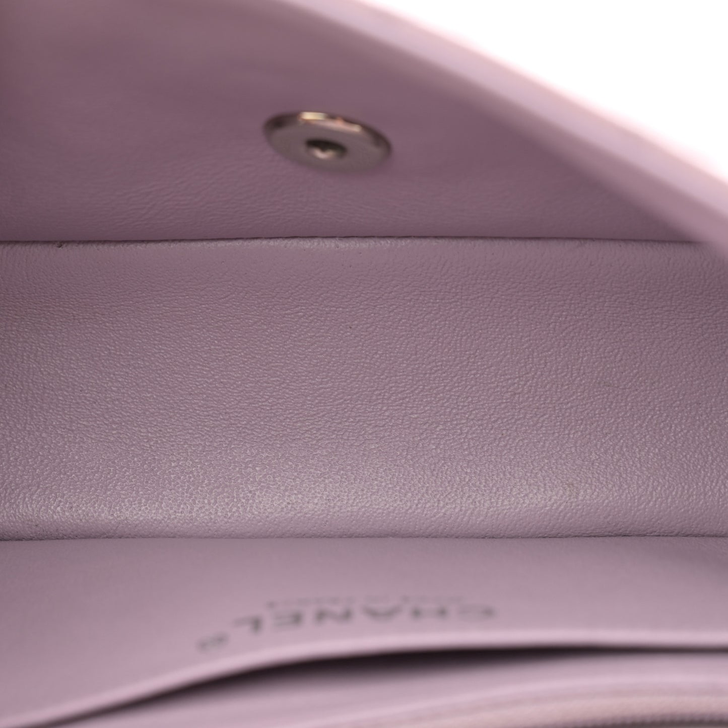 Lambskin Quilted Mini Rectangular Flap Light Purple