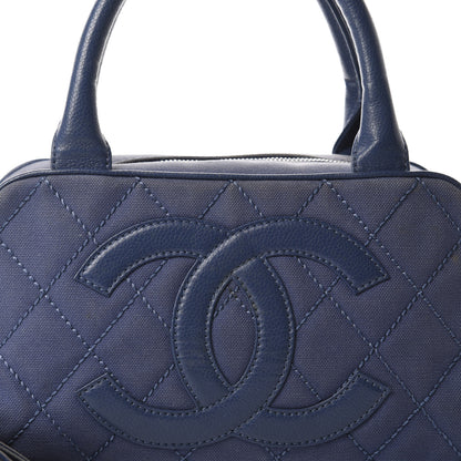 Chanel Canvas Quilted Small Bowler Navy Blue 11 of 11