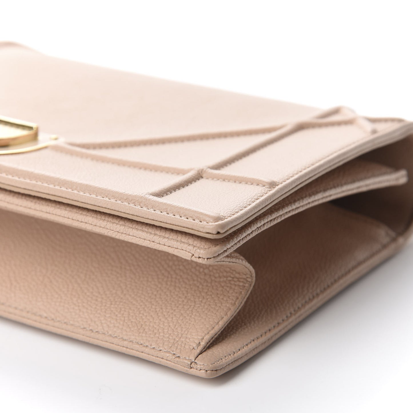 Grained Calfskin Medium Diorama Flap Bag Nude