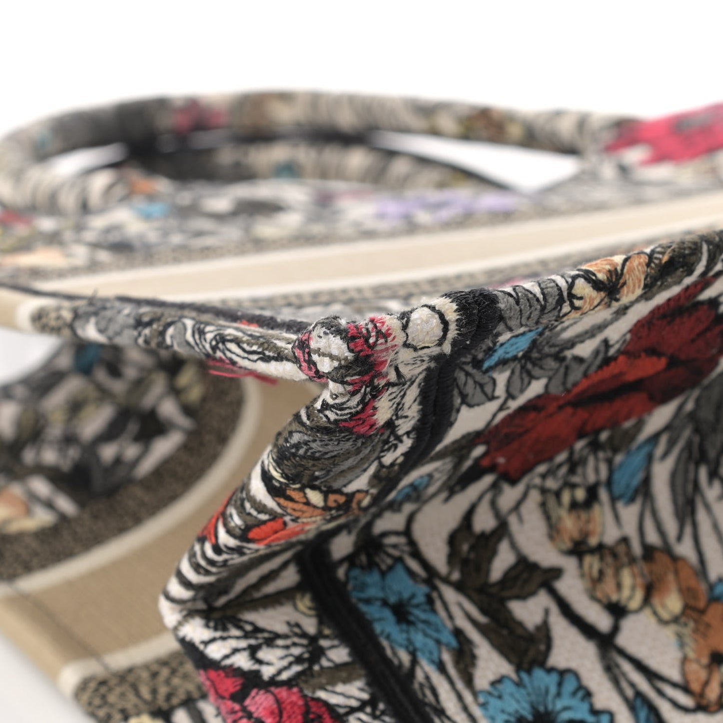 Canvas Embroidered Medium Mille Fleurs Book Tote Multicolor