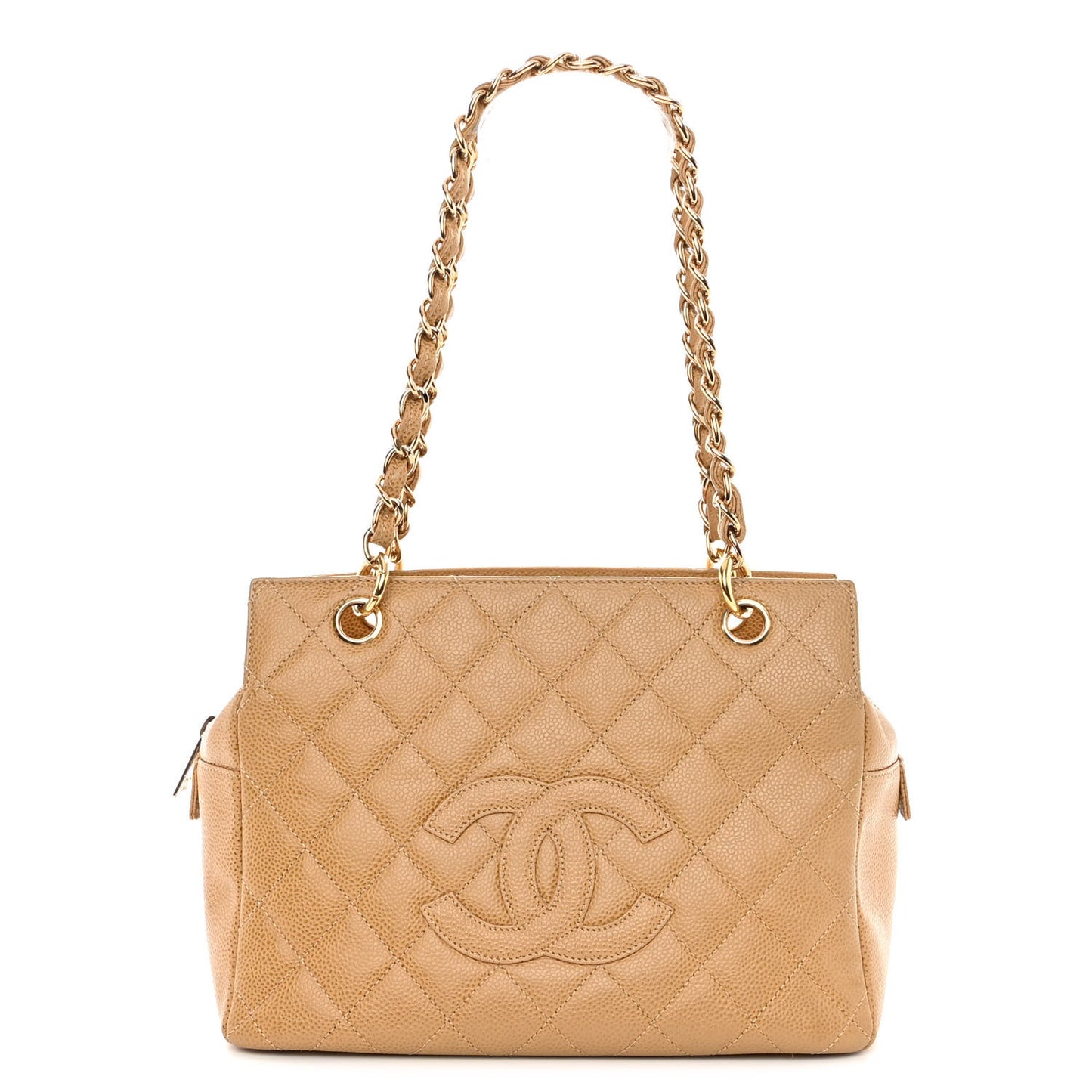 Caviar Quilted Petit Timeless Tote PTT Beige