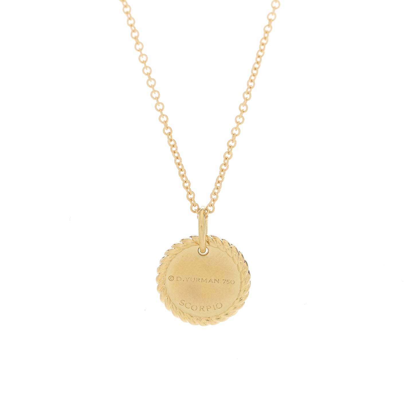 18K Yellow Gold Diamond Scorpio Charm Pendant Necklace