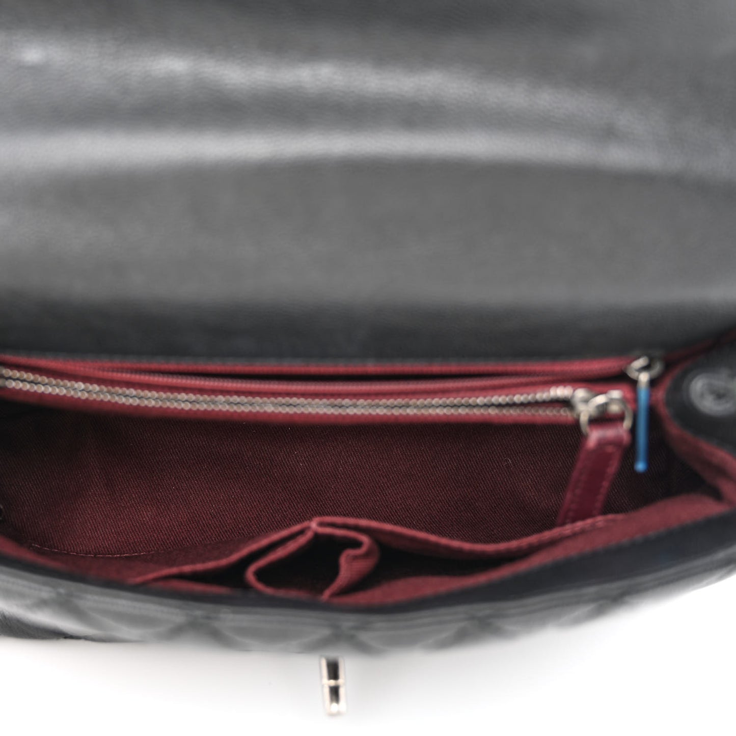 Caviar Quilted Small Coco Handle Flap Black