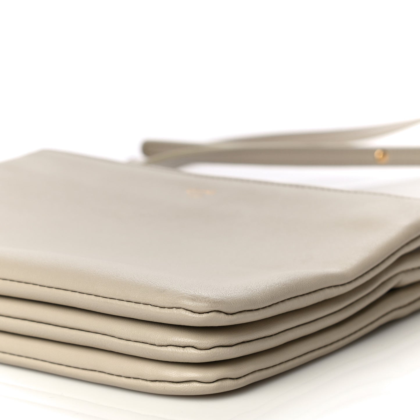 Lambskin Small Trio Crossbody Bag Beige