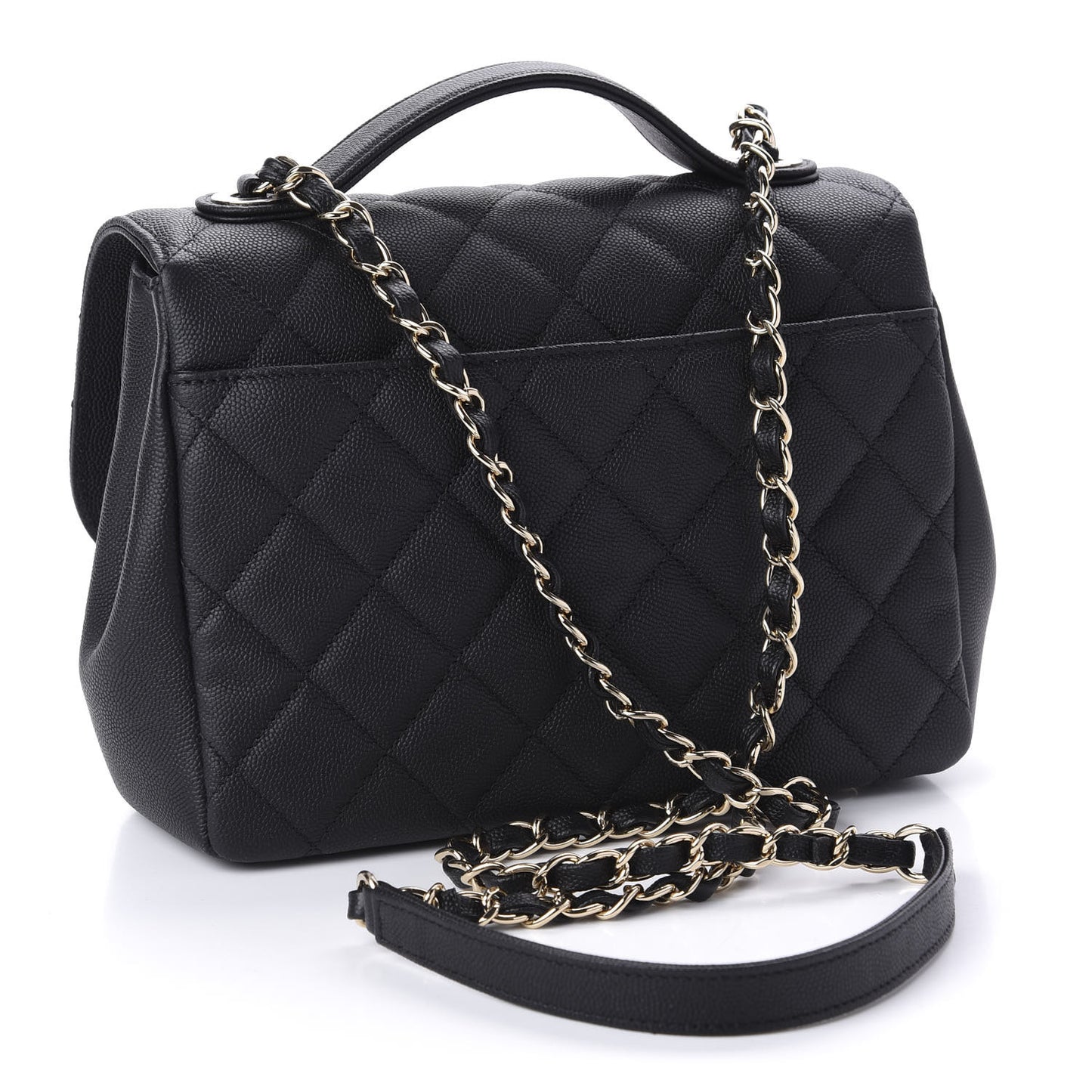 Caviar Quilted Medium Business Affinity Flap Black