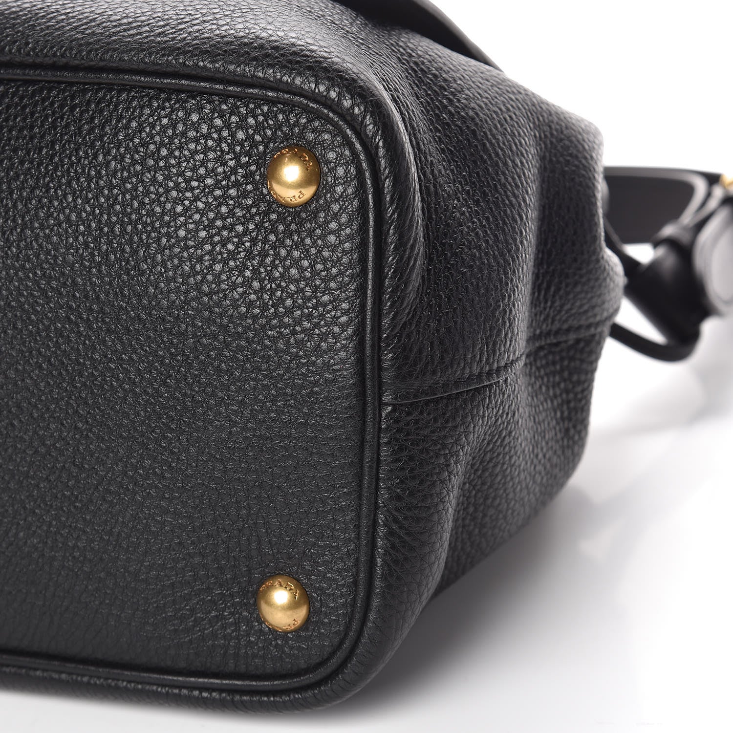 Prada Vitello Daino Flap Shoulder Bag Black 10 of 10