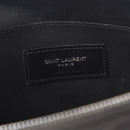 Saint Laurent Lambskin Matelasse Cosmetic Case Asphalt 6 of 8