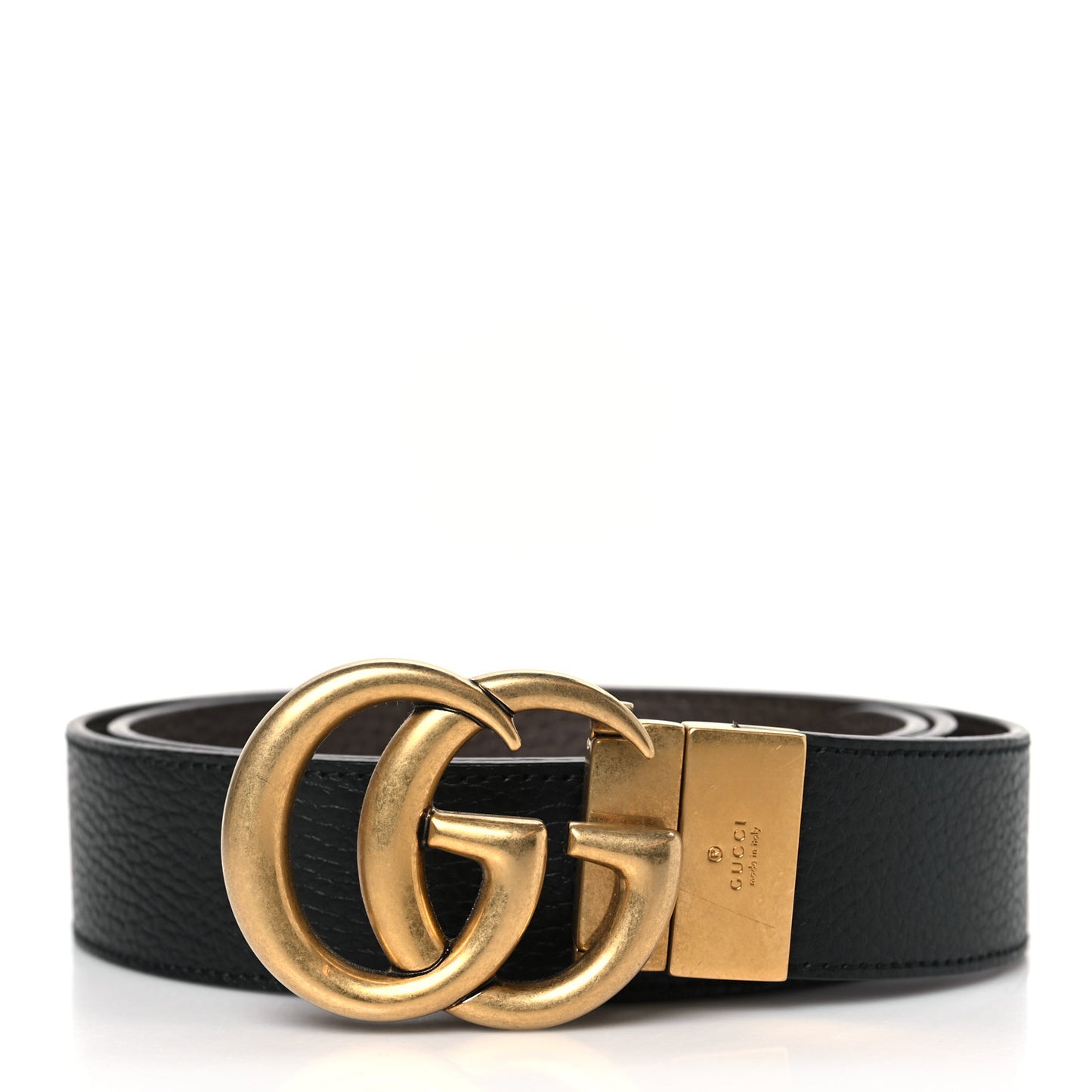 Dollar Calfskin Double G Reversible 37mm Belt 100 40 Black New Acero