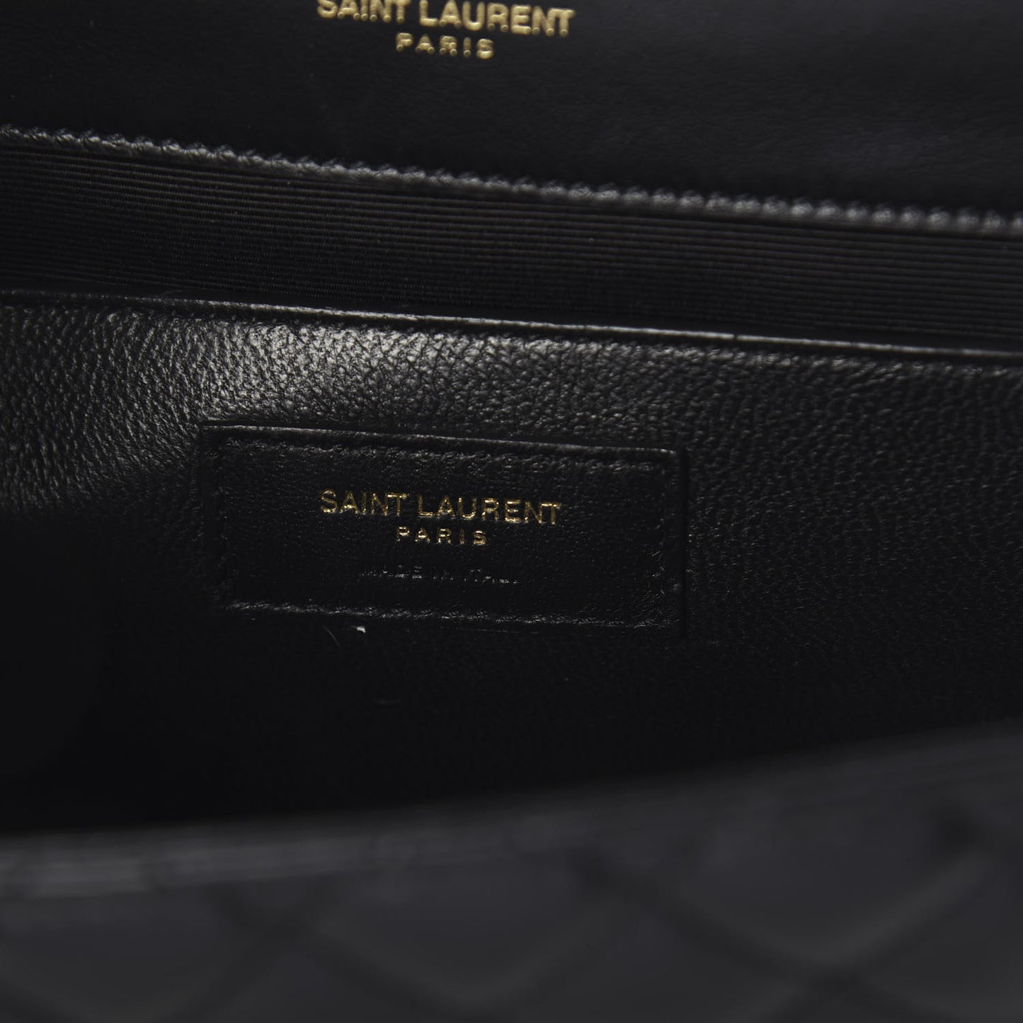 Grain De Poudre Textured Mixed Matelasse Triquilt Medium Monogram Satchel Black