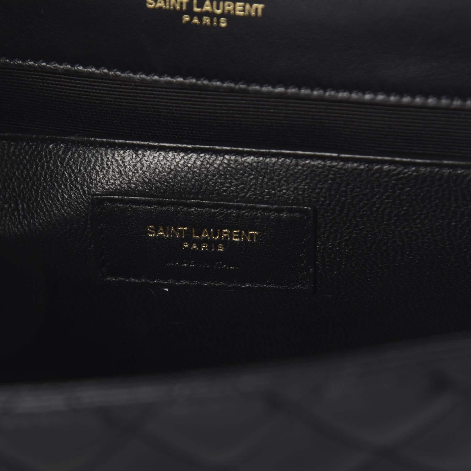 Saint Laurent Grain De Poudre Textured Mixed Matelasse Triquilt Medium Monogram Satchel Black 5 of 9