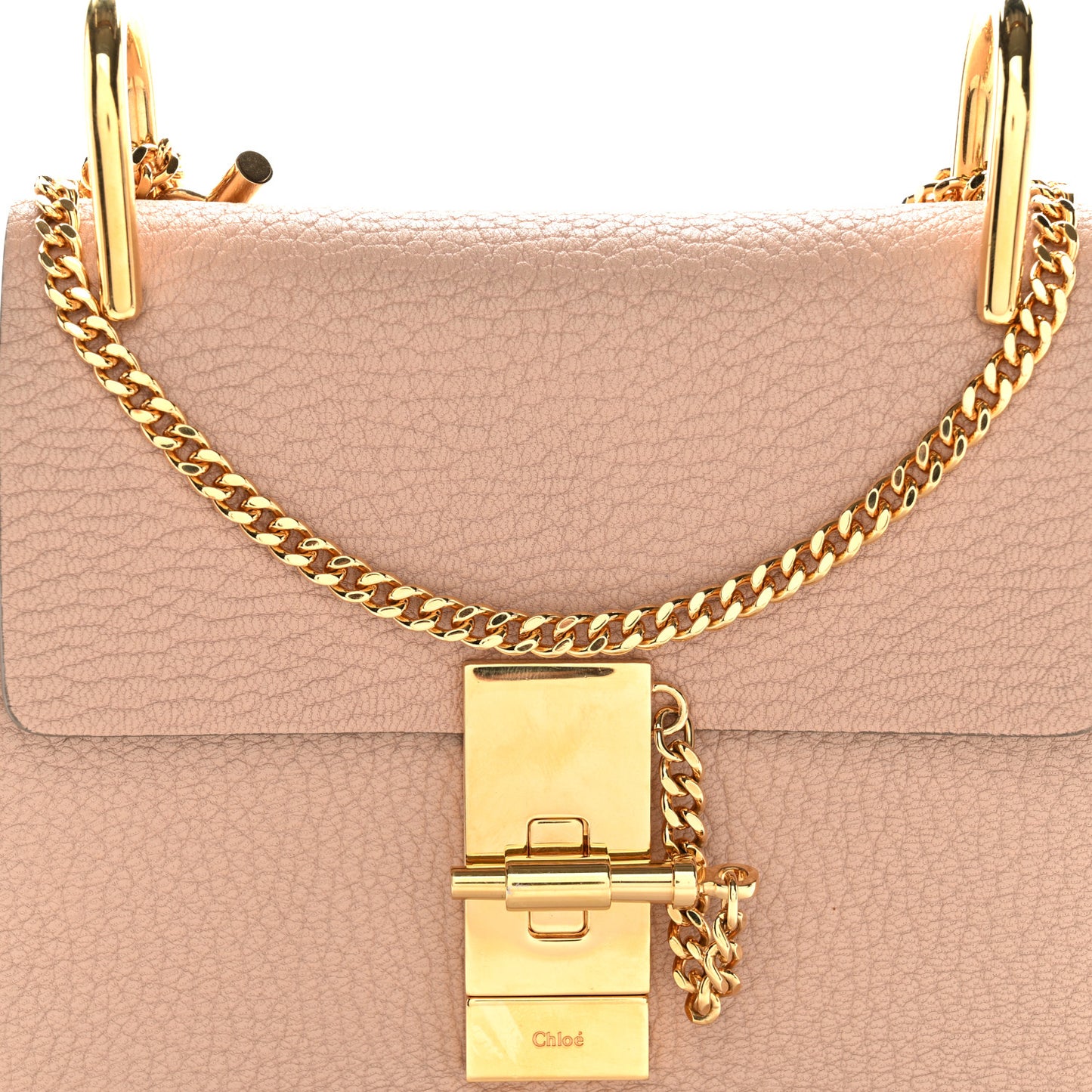 Grained Lambskin Mini Drew Shoulder Bag Cement Pink