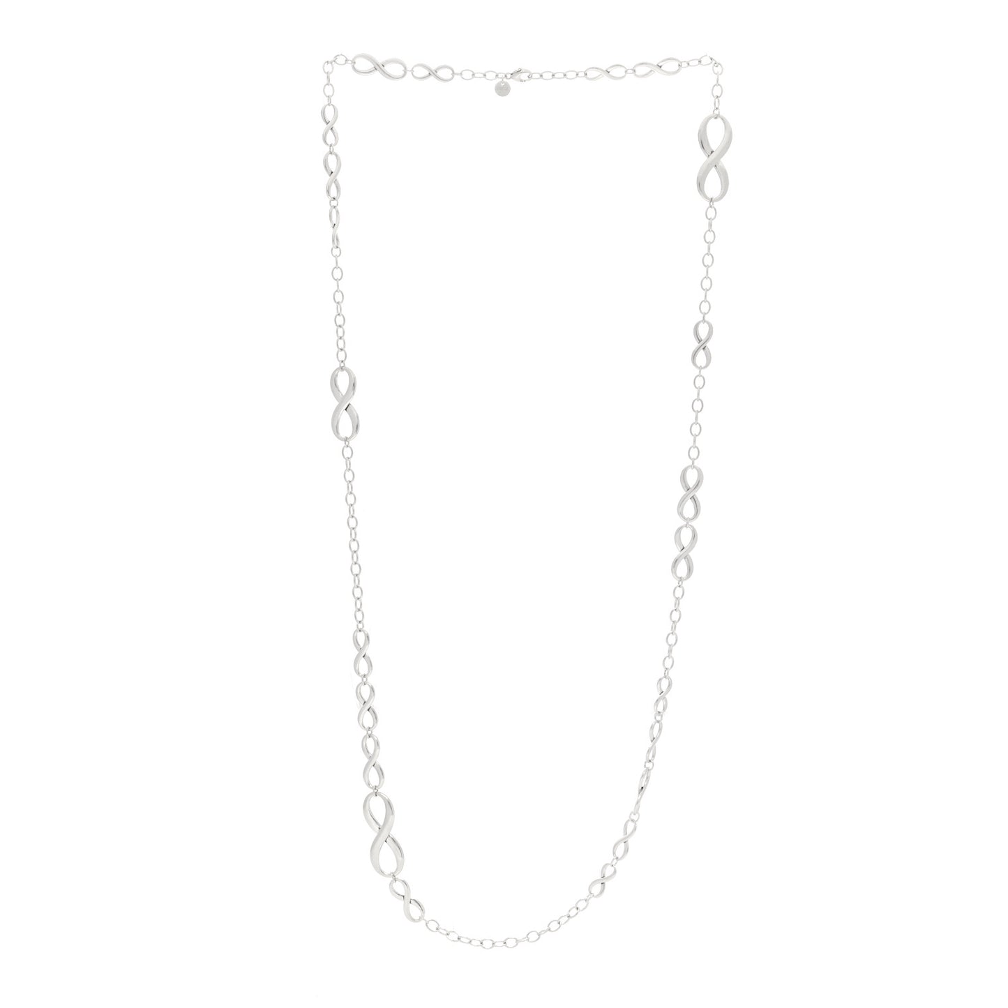 Sterling Silver Wide Infinity Endless Necklace