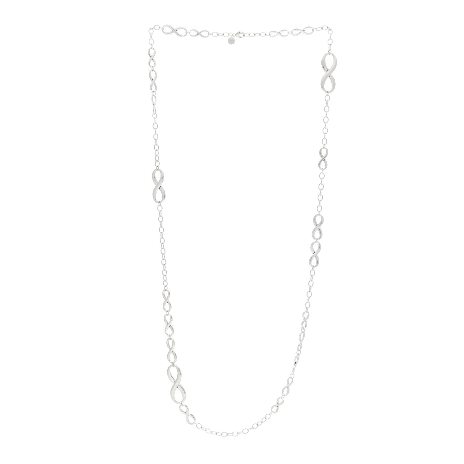 Tiffany Sterling Silver Wide Infinity Endless Necklace 3 of 4