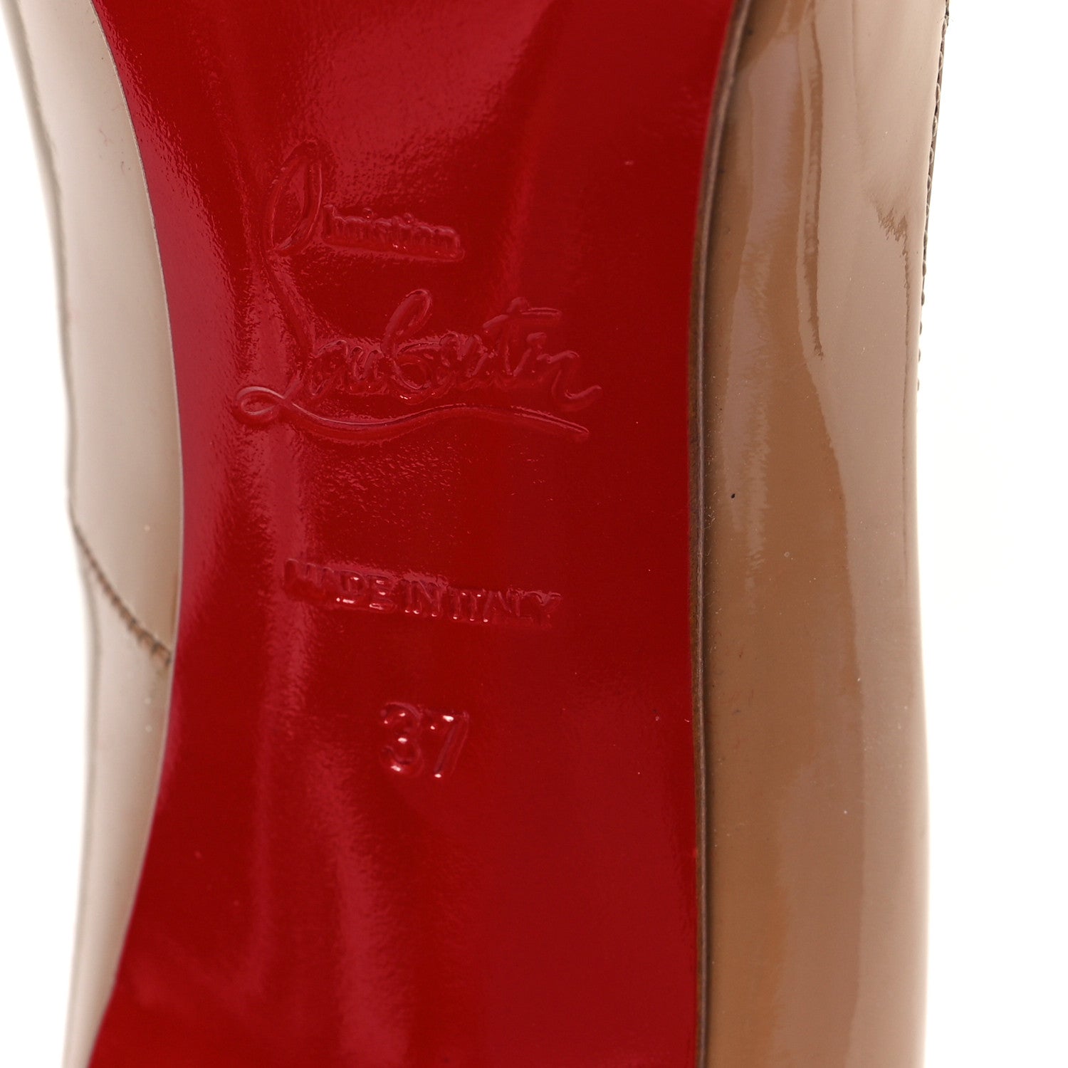 Christian Louboutin Patent Pigalle 100 Pumps 37 Nude 9 of 10