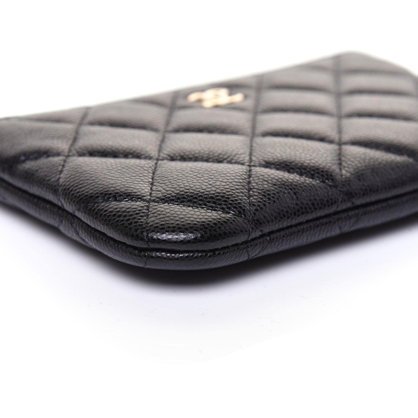 Caviar Quilted Small Cosmetic Case Black