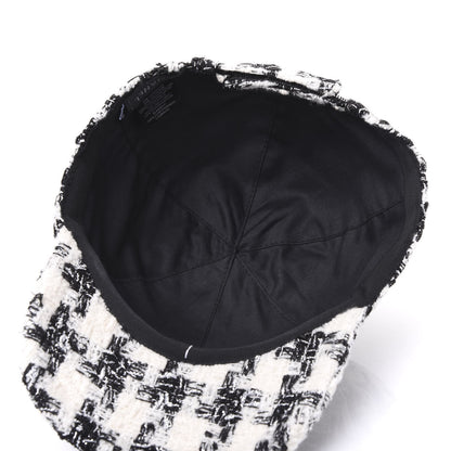 Chanel Tweed CC Cap Hat M Black White 5 of 7