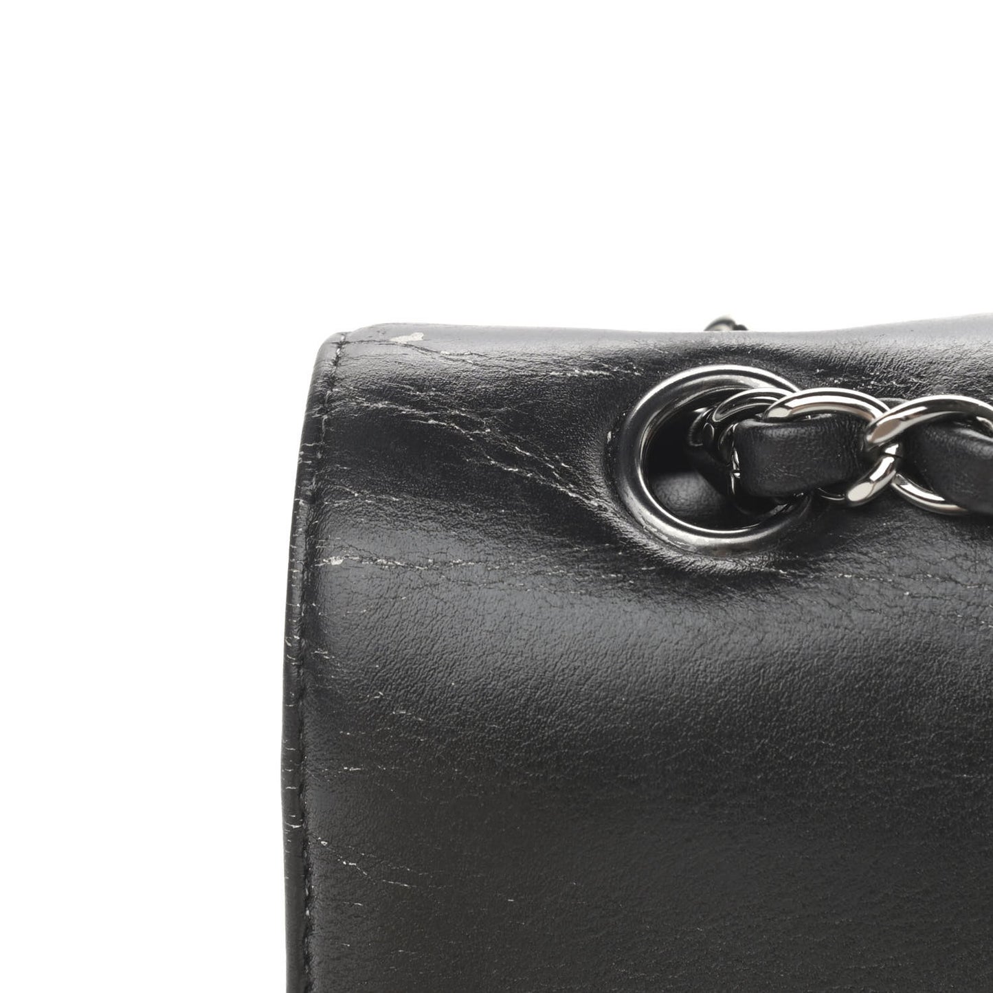 Calfskin Medium Classic Pure Double Flap Black