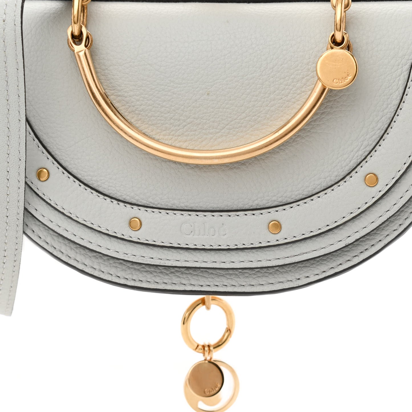 Calfskin Small Nile Bracelet Minaudiere Bag Airy Grey