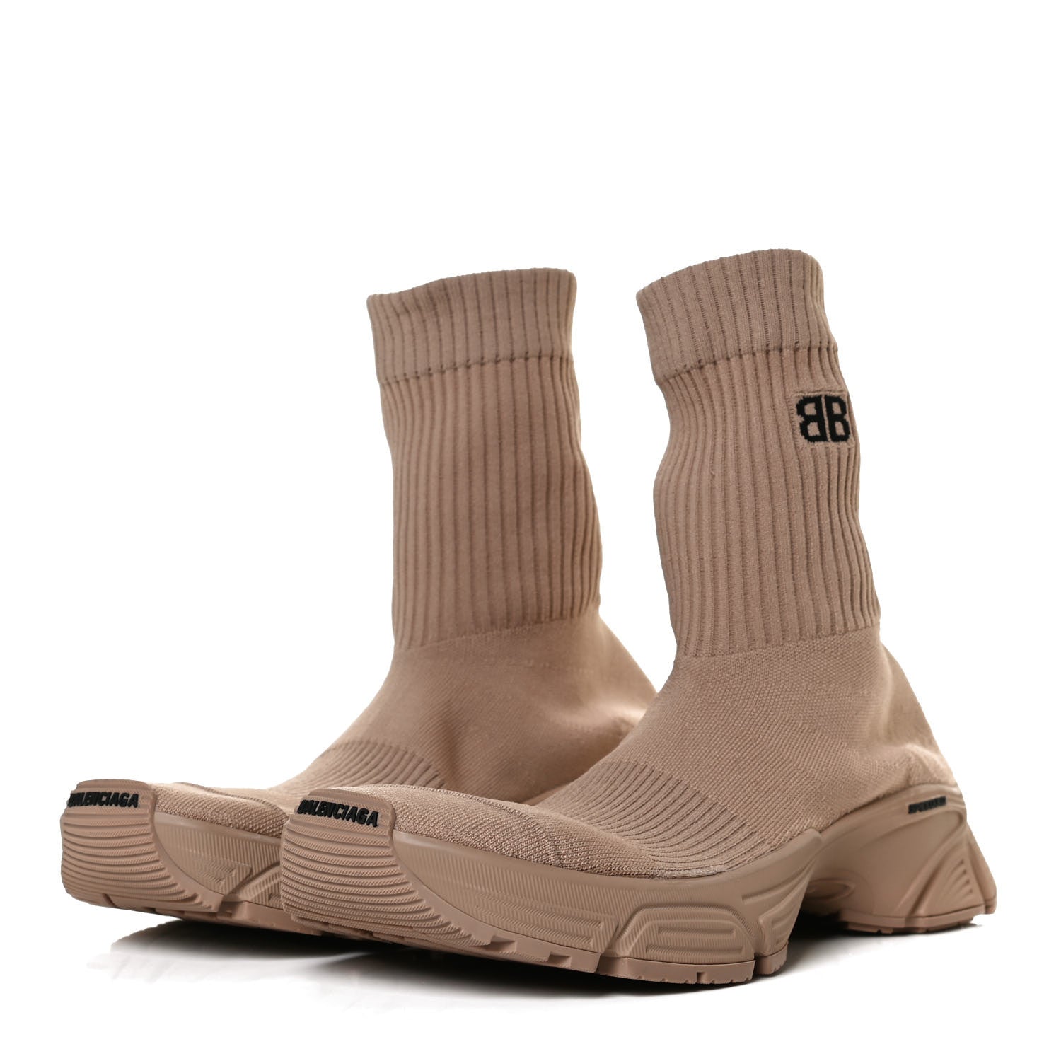 Balenciaga Technical Ribbed 3D Recycled Knit Womens Speed 3.0 Sneakers 40 Monocolor Beige 3 of 10