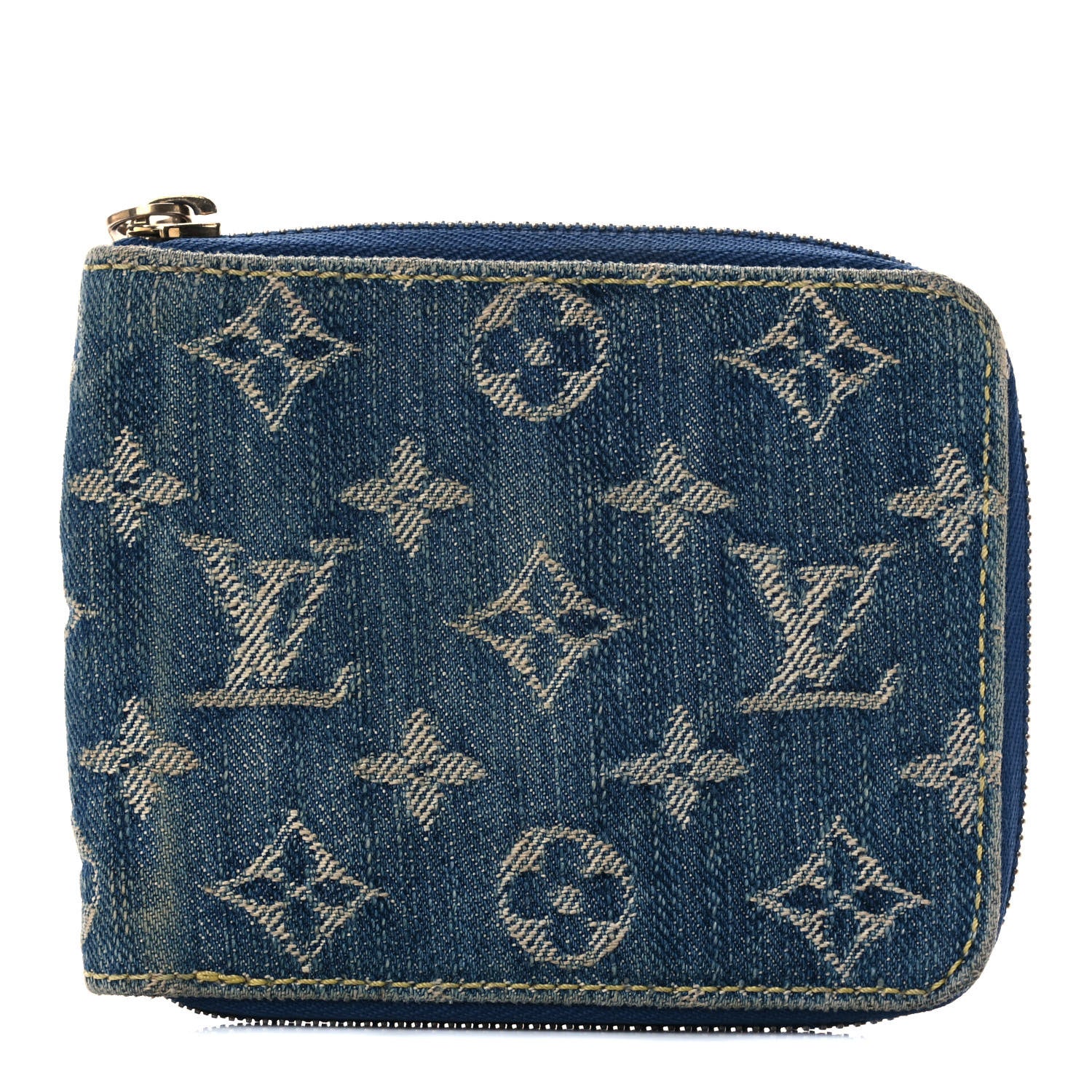 Louis Vuitton Denim Zip Compact Wallet Blue 1 of 11