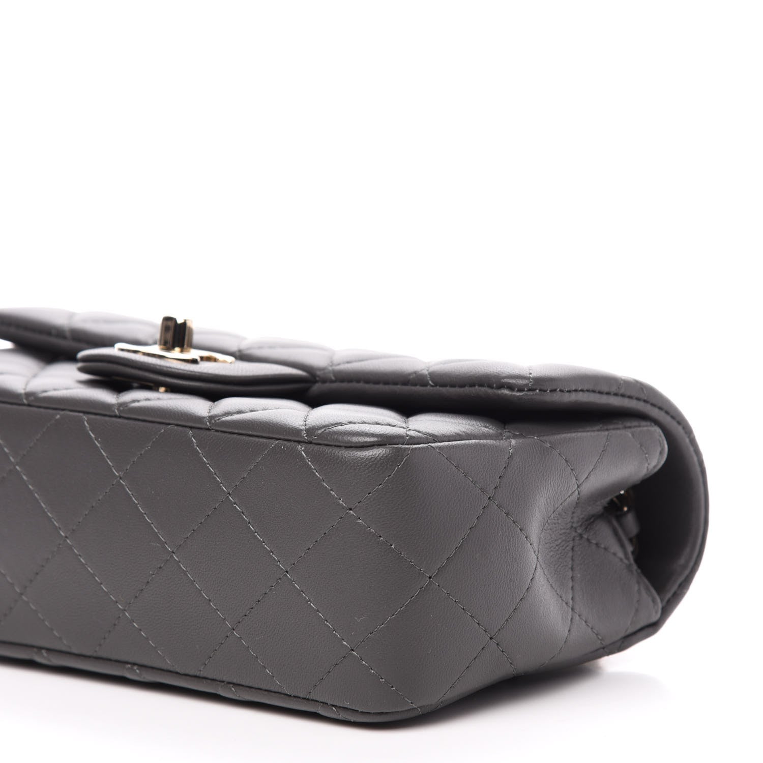 Chanel Lambskin Quilted Mini Rectangular Flap Grey 9 of 11