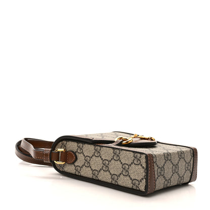 Gucci GG Supreme Monogram Mini Horsebit 1955 Crossbody Bag Beige Brown Sugar 4 of 10