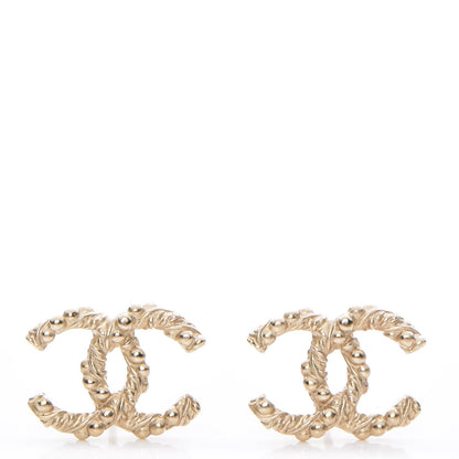 Chanel Metal Twisted CC Earrings Light Gold 1 of 5