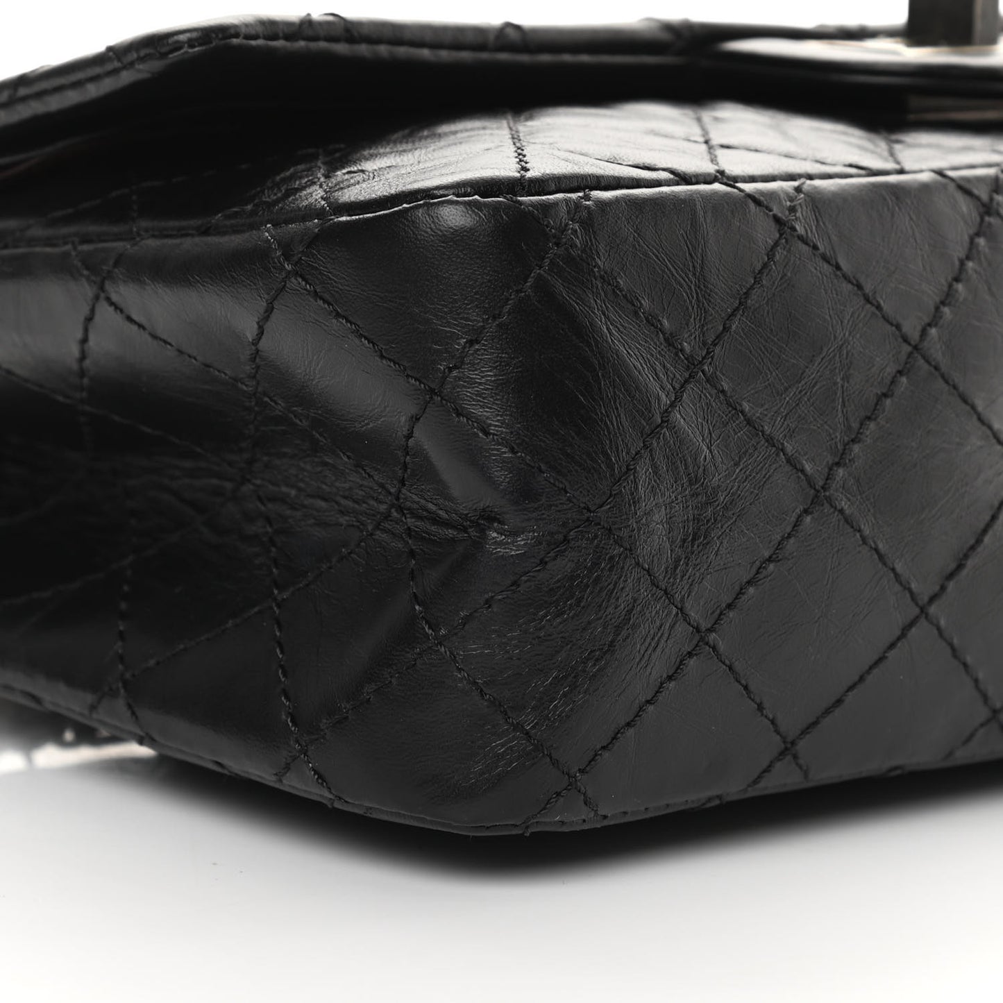 Aged Calfskin Quilted 2.55 Reissue 225 Flap Black