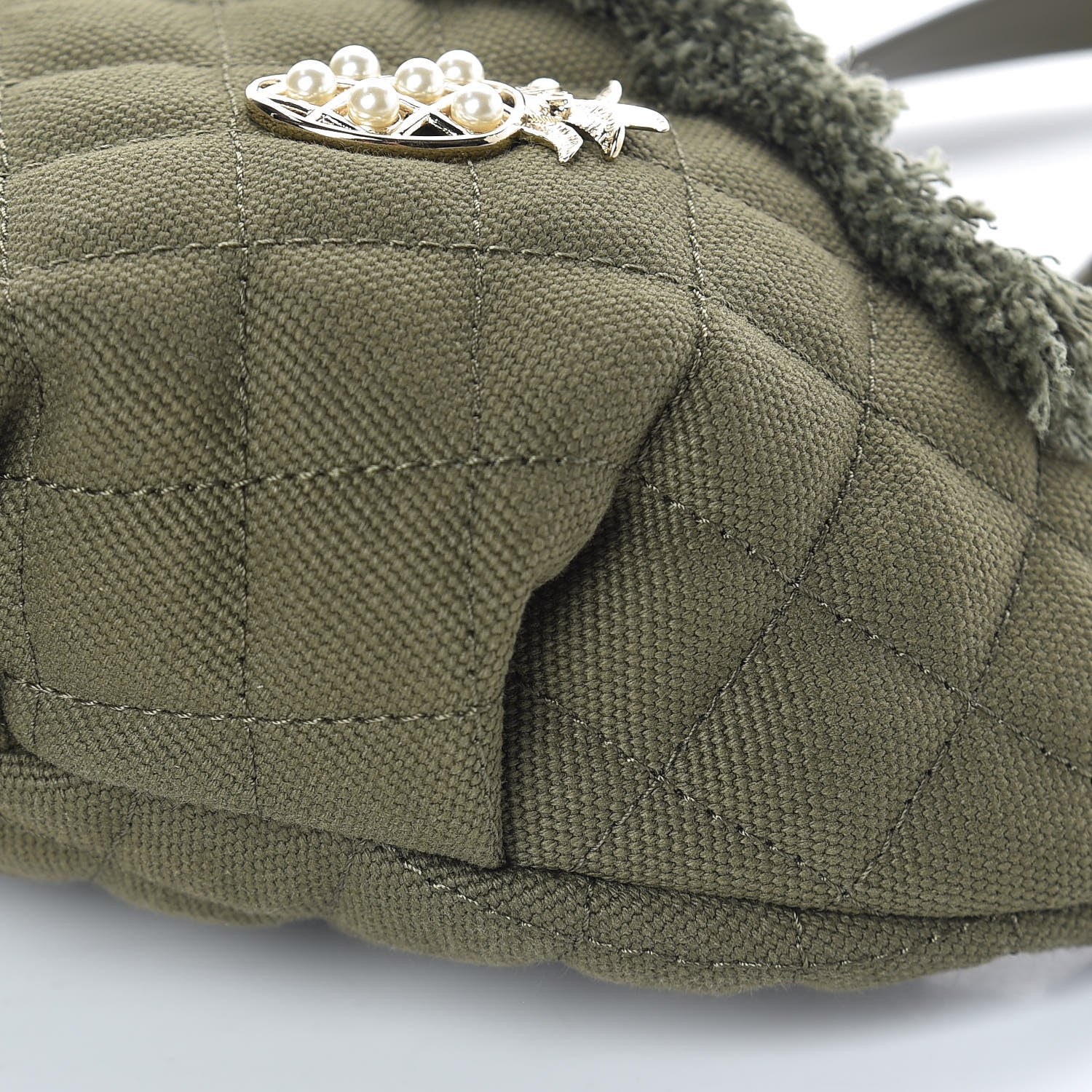 Chanel Canvas Lambskin Quilted Coco Cuba Charms Waist Bag Khaki 10 of 11