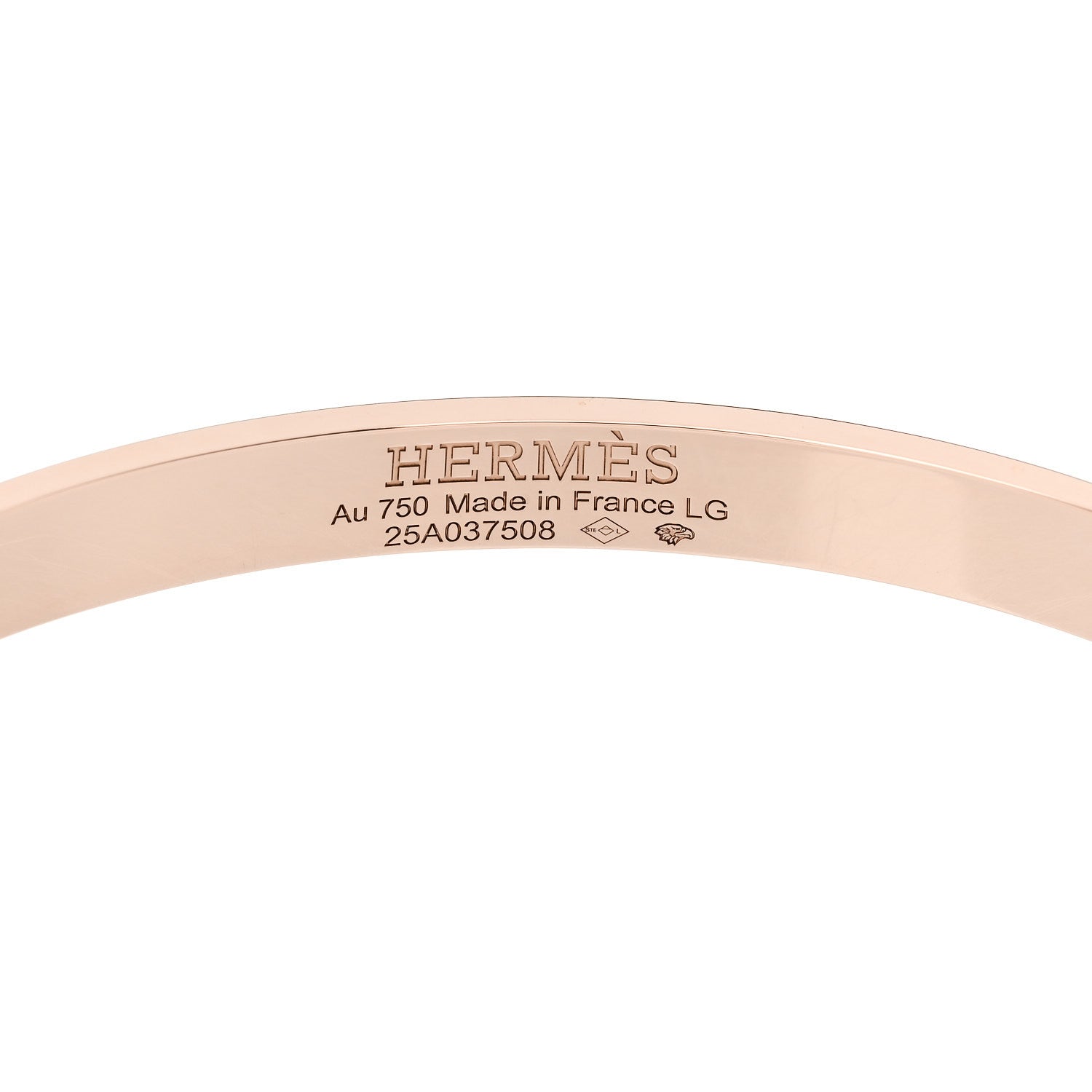 Hermes 18K Rose Gold Diamond PM Kelly Pave Bracelet LG 3 of 3