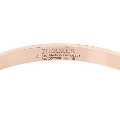 Hermes 18K Rose Gold Diamond PM Kelly Pave Bracelet LG 3 of 3