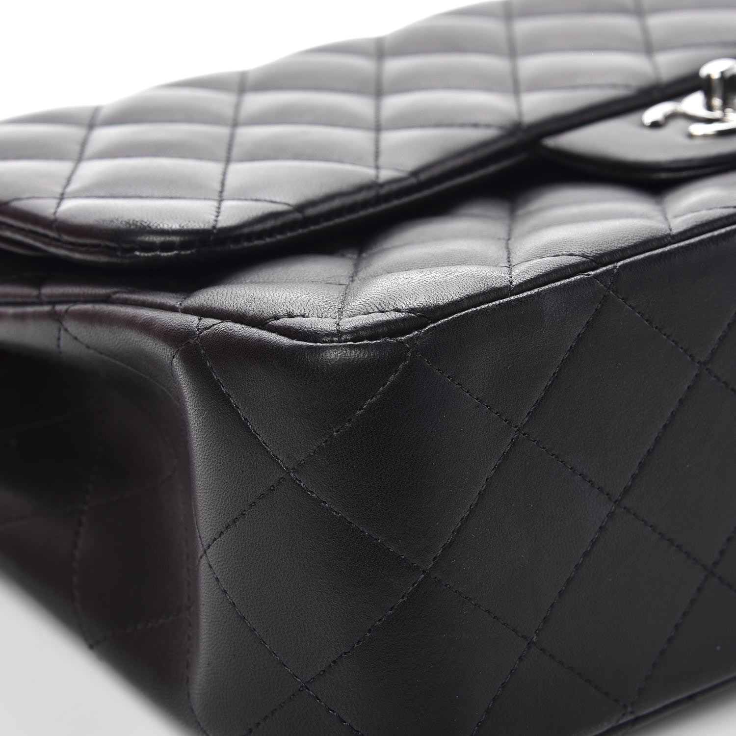 Chanel Lambskin Quilted Jumbo Double Flap Black 10 of 13