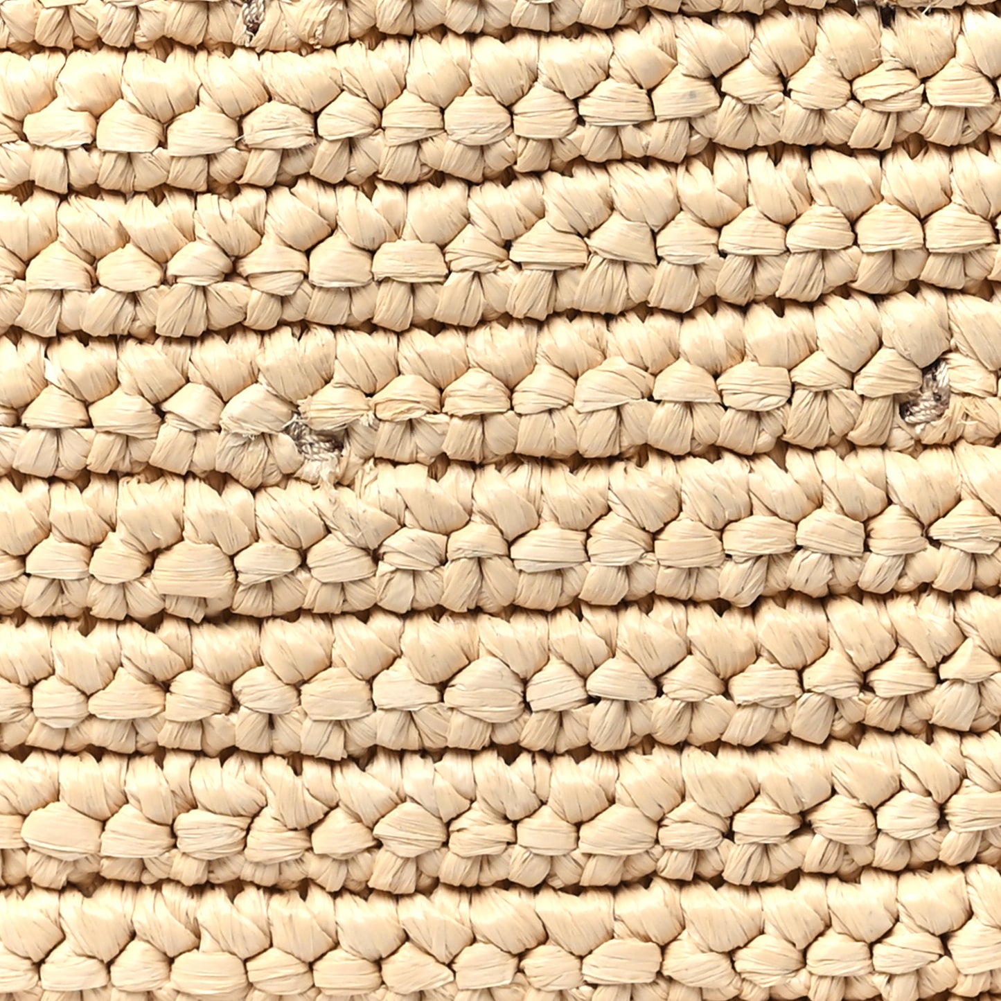 Yarn Raffia Effect Crochet Embroidered Logo Hobo Naturale